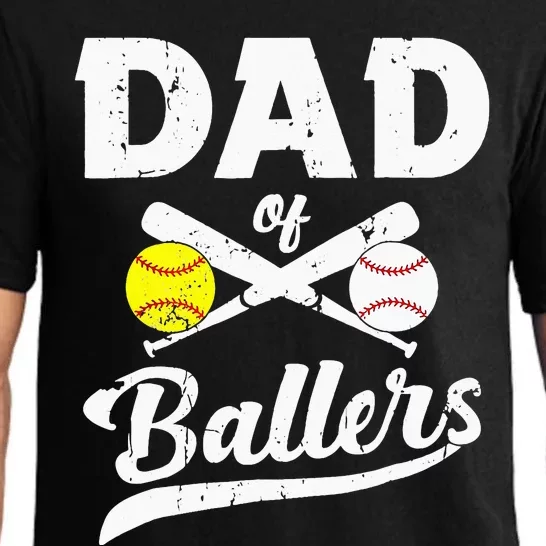 Dad Of Ballers Softball Baseball Player Dad Father's Day Pajama Set