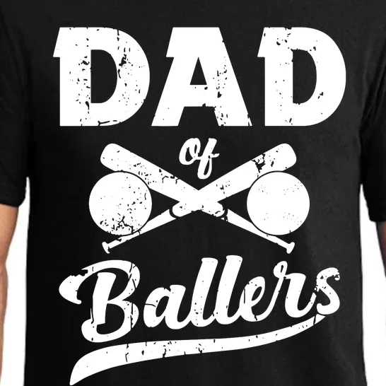 Dad Of Ballers Dad Of Baseball And Softball Player For Dad Pajama Set