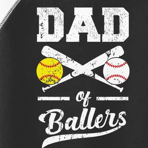 Dad Of Ballers Dad Of Baseball And Softball Player For Dad Toddler Fine Jersey T-Shirt