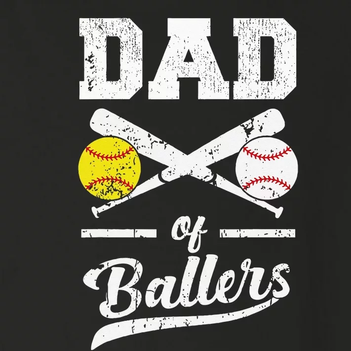 Dad Of Ballers Dad Of Baseball And Softball Player For Dad Toddler Long Sleeve Shirt