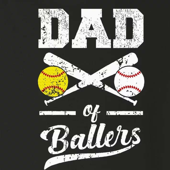 Dad Of Ballers Dad Of Baseball And Softball Player For Dad Toddler Long Sleeve Shirt