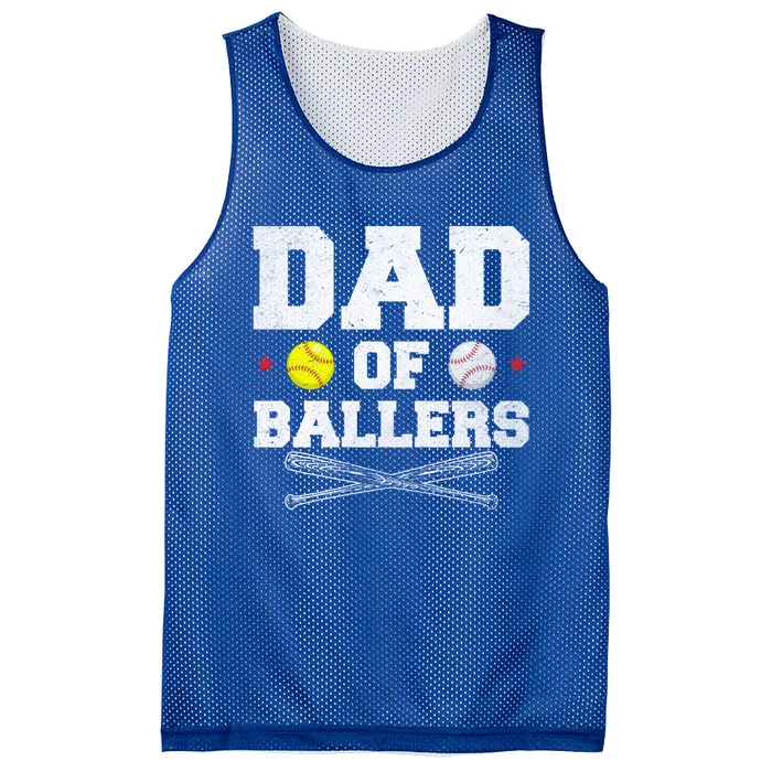 Dad Of Ballers Baseball Softball Gift For Dads Cute Gift Mesh Reversible Basketball Jersey Tank