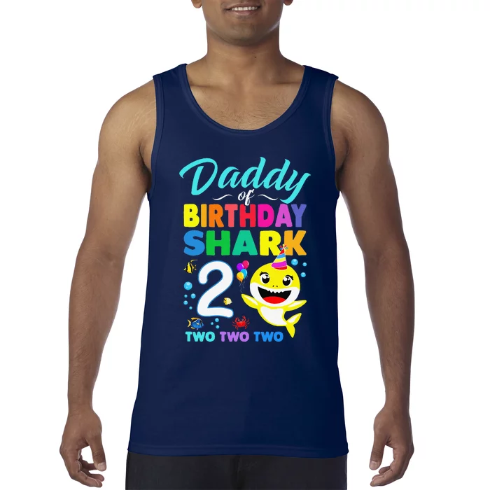 Daddy Of Birthday Shark 2nd Matching Oufit Party For Family Tank Top