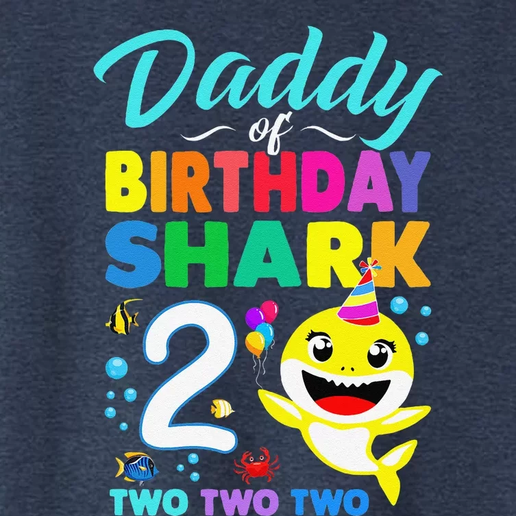 Daddy Of Birthday Shark 2nd Matching Oufit Party For Family Women's Crop Top Tee