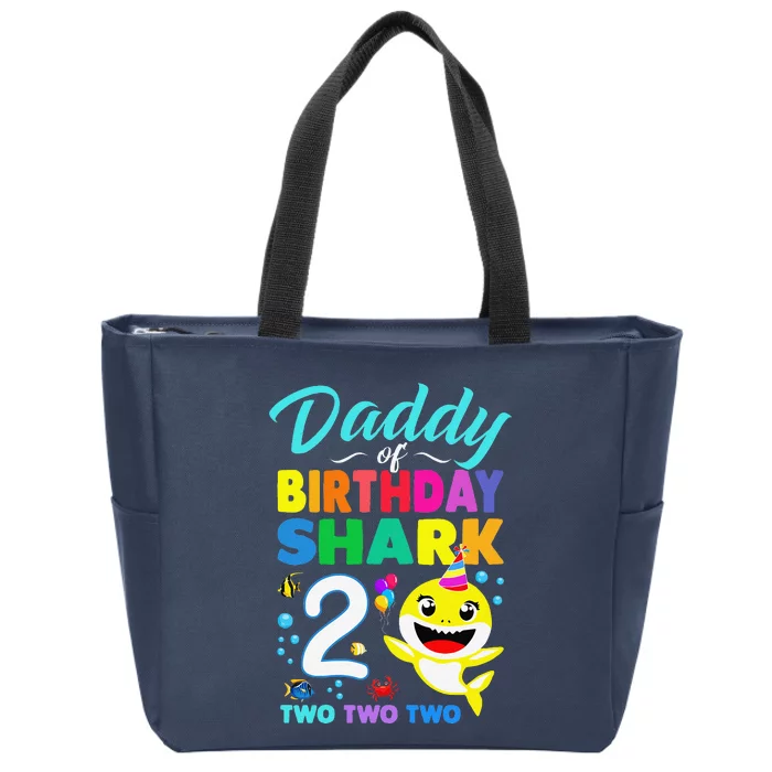 Daddy Of Birthday Shark 2nd Matching Oufit Party For Family Zip Tote Bag