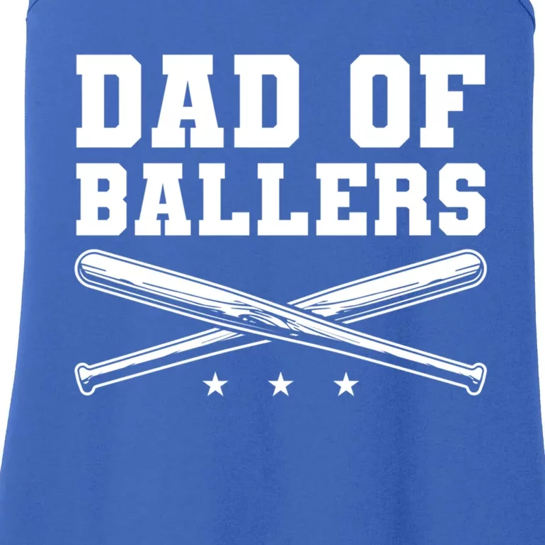 Dad Of Ballers Baseball Softball Quote For Father Coach Gift Ladies Essential Tank