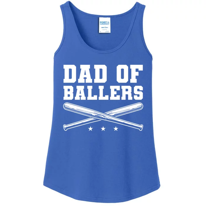 Dad Of Ballers Baseball Softball Quote For Father Coach Gift Ladies Essential Tank