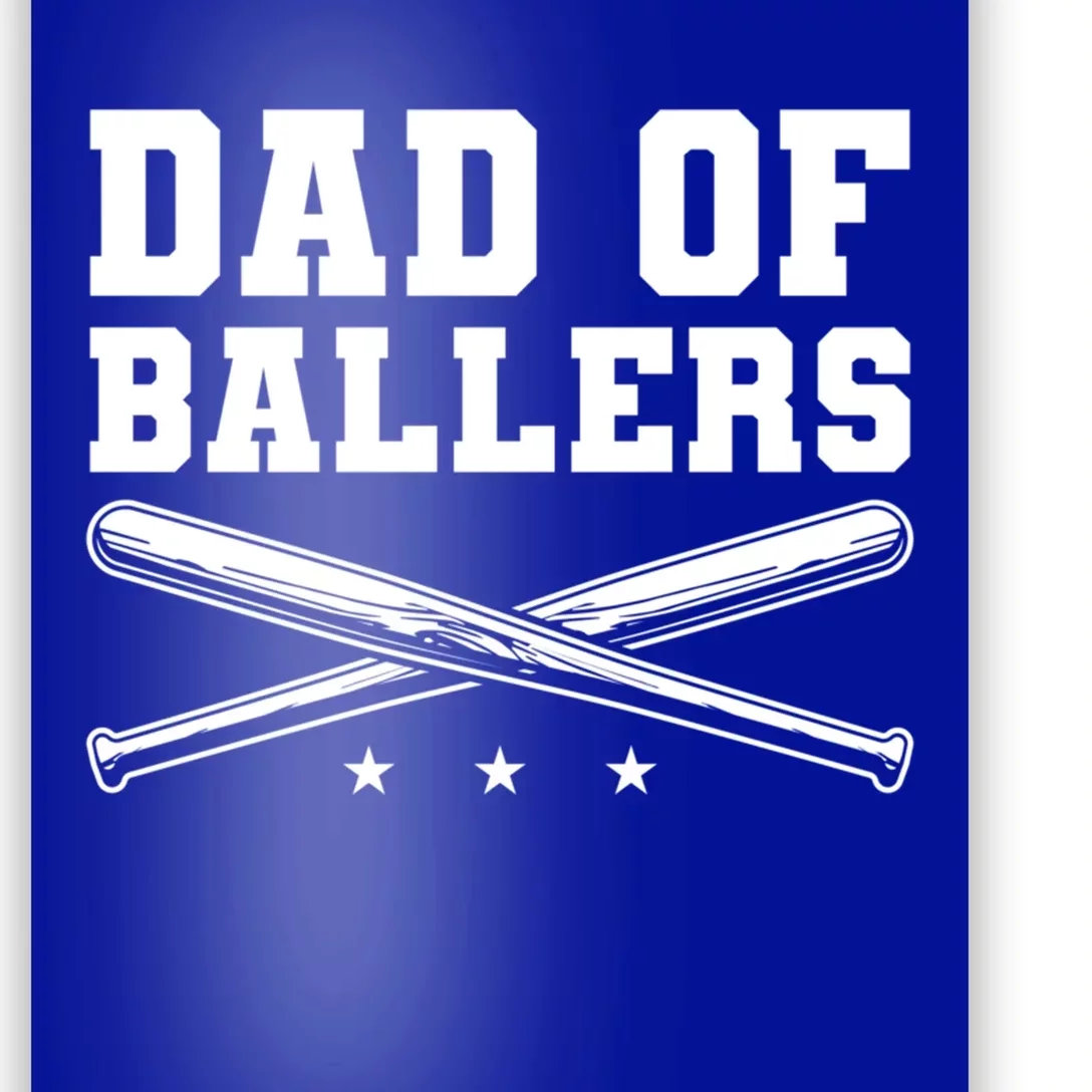 Dad Of Ballers Baseball Softball Quote For Father Coach Gift Poster