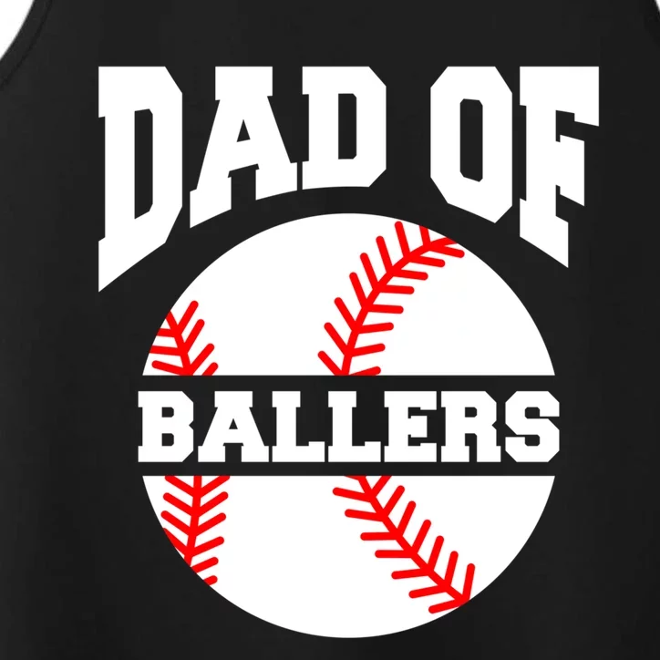 Dad Of Ballers Baseball Softball Quote For Father Coach Gift Performance Tank