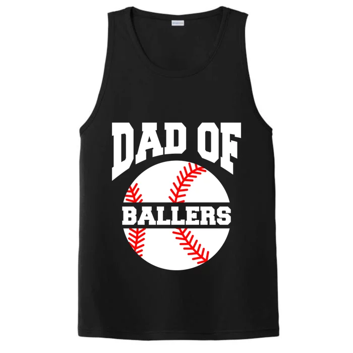 Dad Of Ballers Baseball Softball Quote For Father Coach Gift Performance Tank