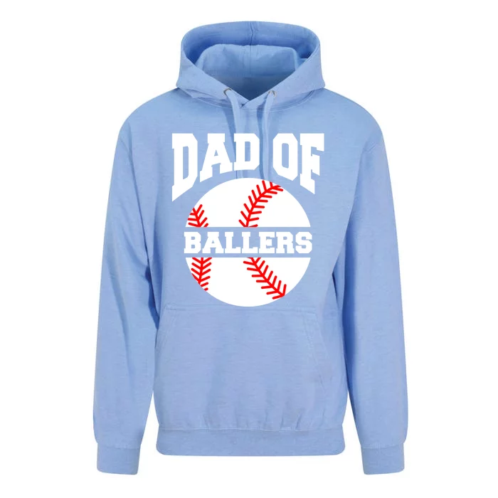 Dad Of Ballers Baseball Softball Quote For Father Coach Gift Unisex Surf Hoodie