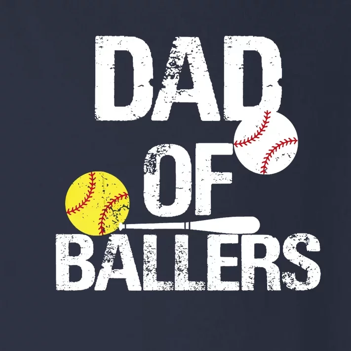 Dad Of Ballers Dad Of Baseball And Softball Player For Dad Toddler Long Sleeve Shirt