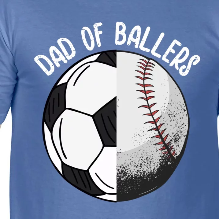 Dad Of Ballers Soccer Baseball Dad Cute Gift Comfort Colors T-Shirt