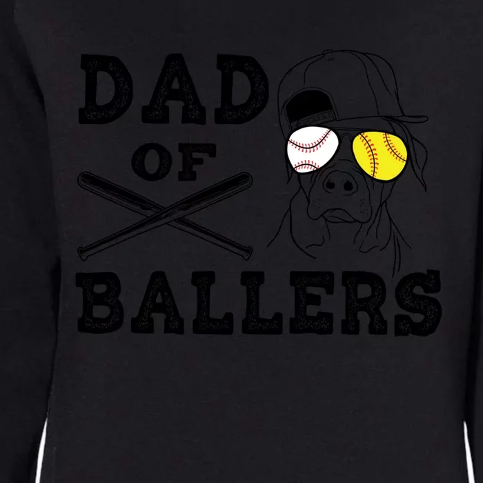 Dad Of Ballers Softball Baseball Father Gift Womens California Wash Sweatshirt