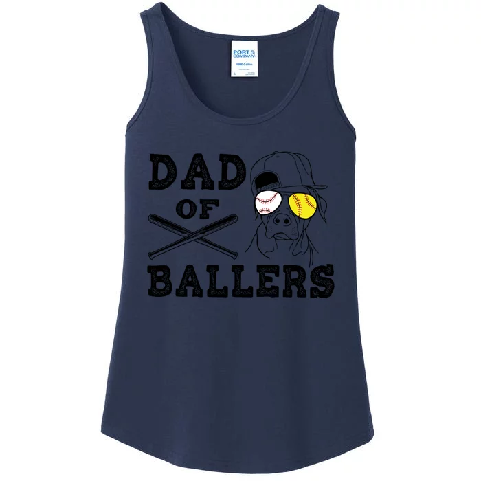 Dad Of Ballers Softball Baseball Father Gift Ladies Essential Tank