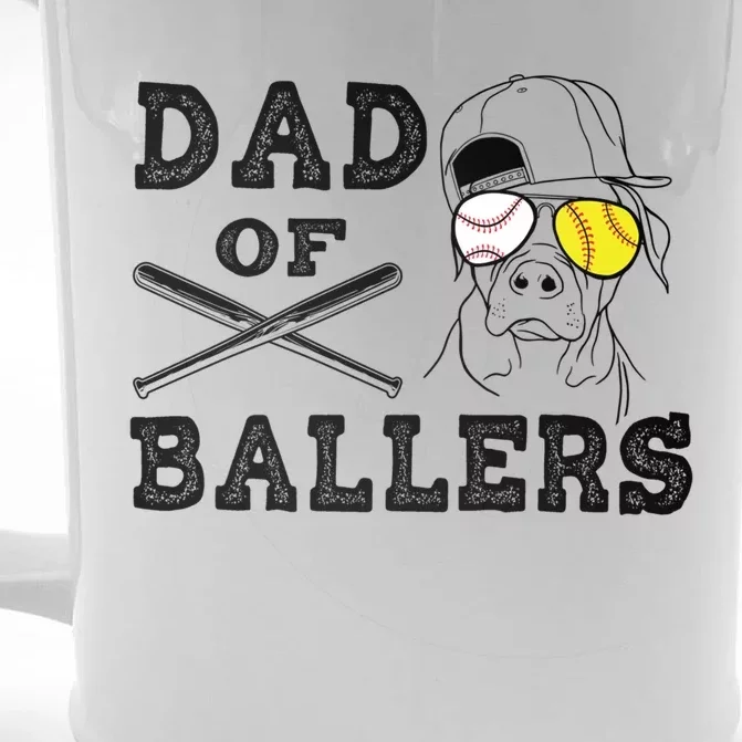 Dad Of Ballers Softball Baseball Father Gift Front & Back Beer Stein