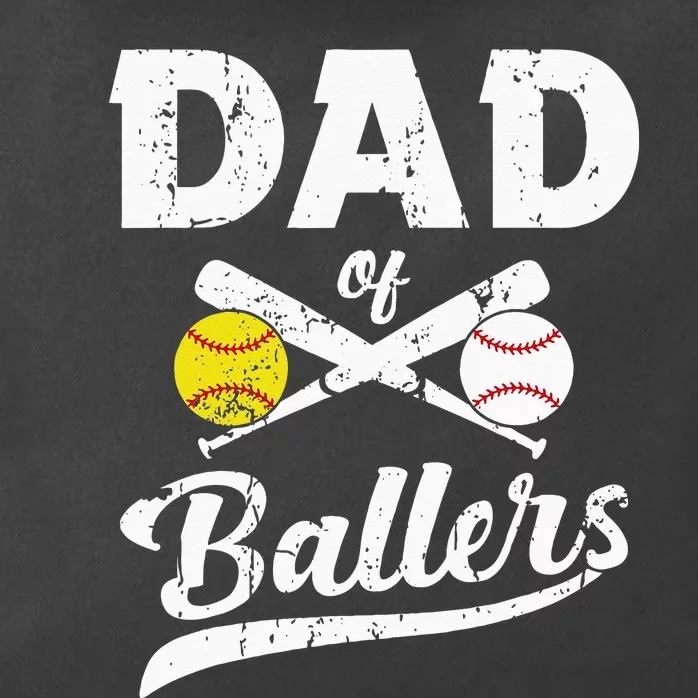 Dad Of Ballers Dad Of Baseball And Softball Player For Dad Zip Tote Bag