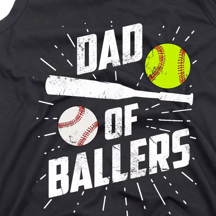 Dad Of Ballers Funny Baseball Softball Game Fathers Day Gift Tank Top