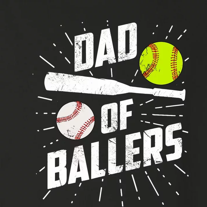 Dad Of Ballers Funny Baseball Softball Game Fathers Day Gift Toddler Long Sleeve Shirt