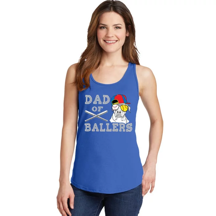 Dad Of Ballers Softball Baseball Father Gift Ladies Essential Tank