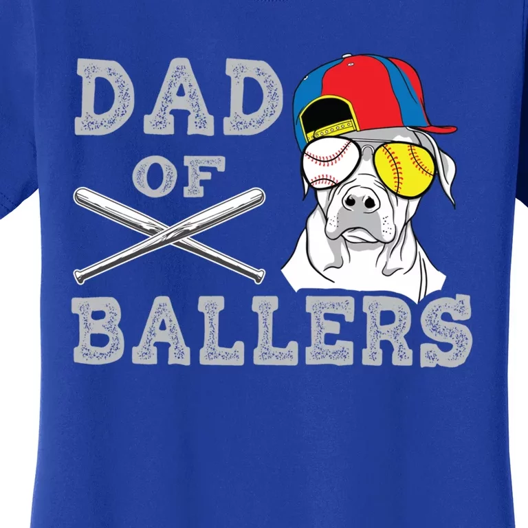 Dad Of Ballers Softball Baseball Father Gift Women's T-Shirt