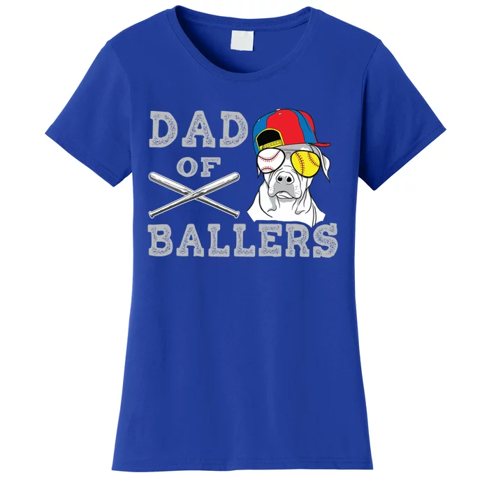 Dad Of Ballers Softball Baseball Father Gift Women's T-Shirt