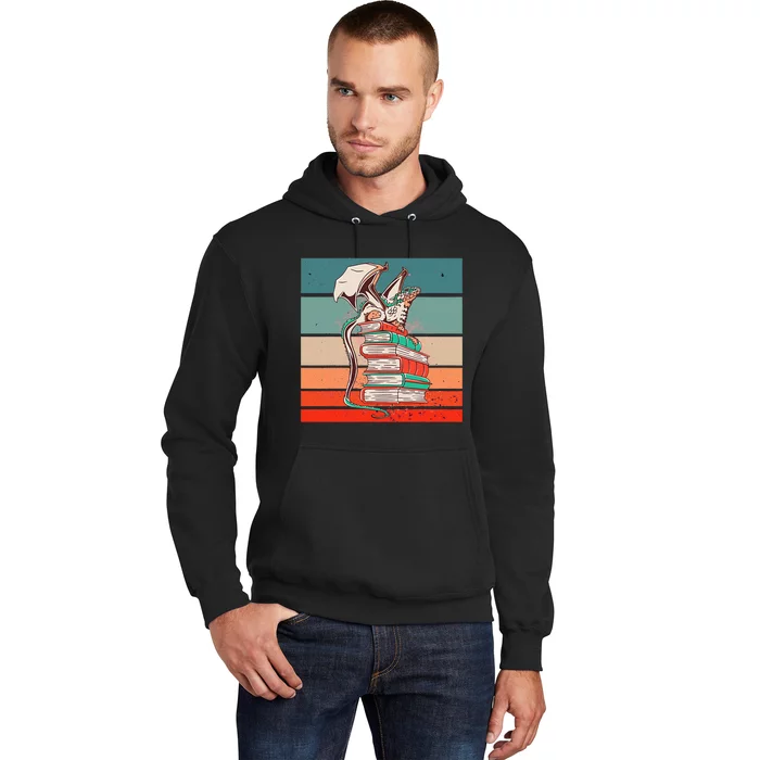 Dragon On Books Bookworm Dragon Book Mythical Creature Hoodie