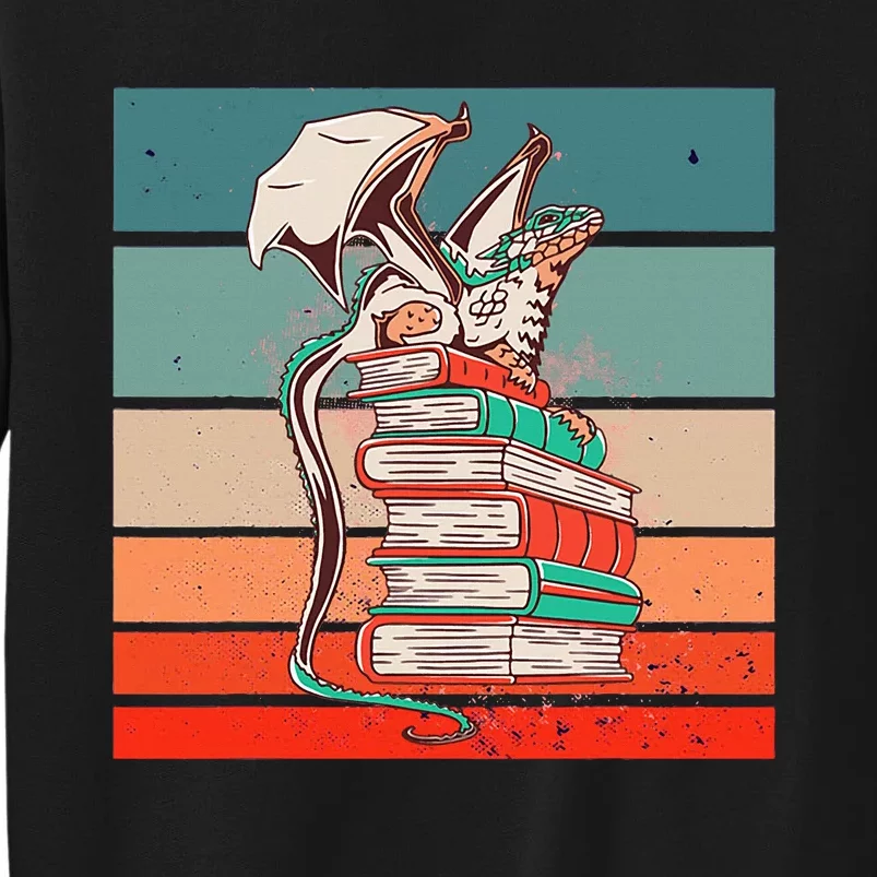 Dragon On Books Bookworm Dragon Book Mythical Creature Sweatshirt