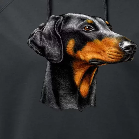 Doberman Dog Performance Fleece Hoodie