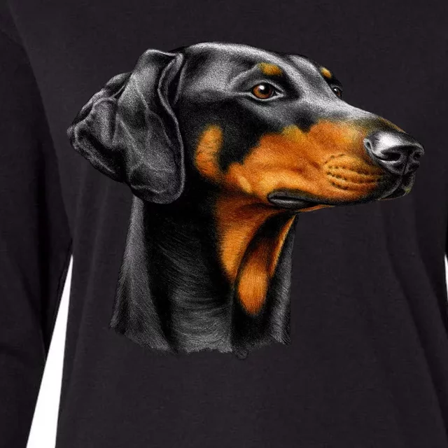 Doberman Dog Womens Cotton Relaxed Long Sleeve T-Shirt