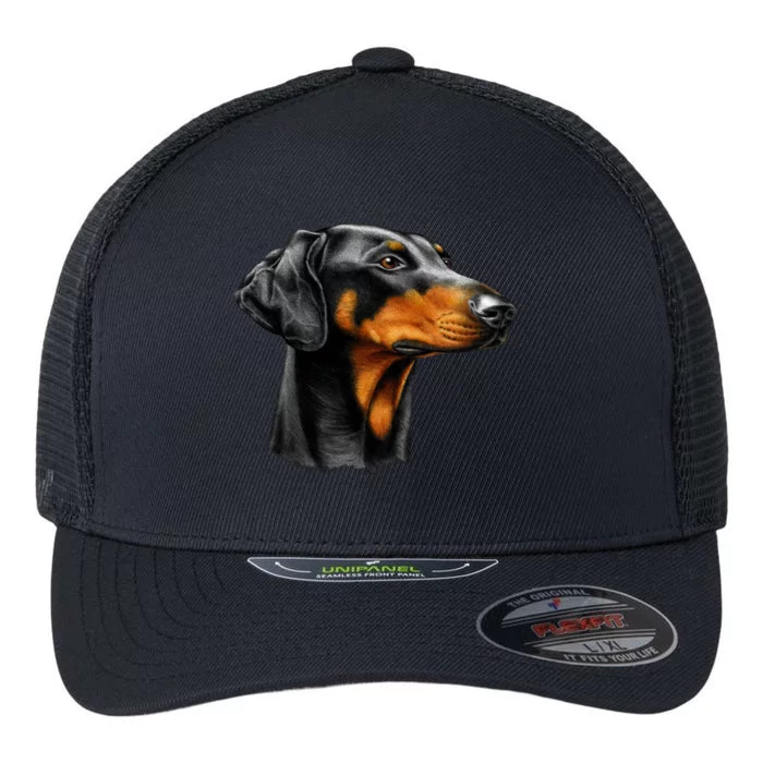 Doberman Dog Flexfit Unipanel Trucker Cap