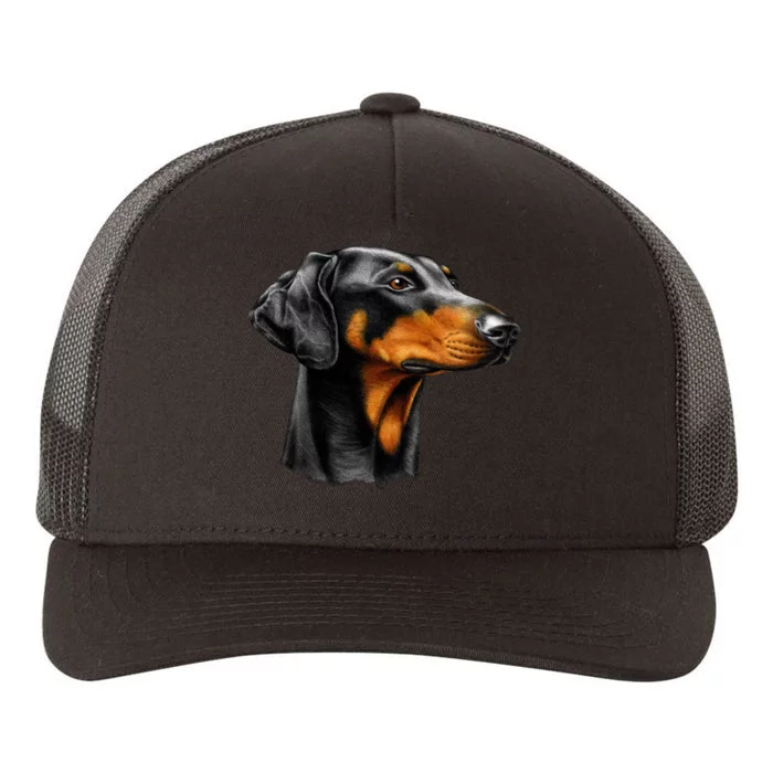 Doberman Dog Yupoong Adult 5-Panel Trucker Hat