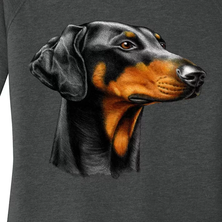 Doberman Dog Women's Perfect Tri Tunic Long Sleeve Shirt