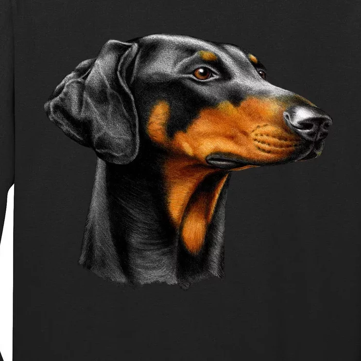 Doberman Dog Tall Long Sleeve T-Shirt