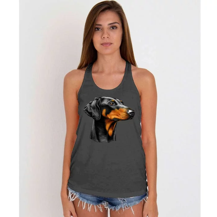 Doberman Dog Women's Knotted Racerback Tank