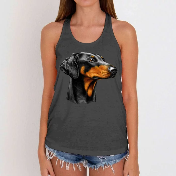 Doberman Dog Women's Knotted Racerback Tank