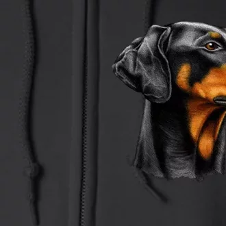 Doberman Dog Full Zip Hoodie