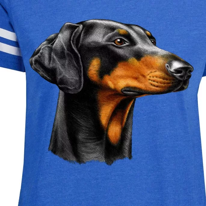 Doberman Dog Enza Ladies Jersey Football T-Shirt