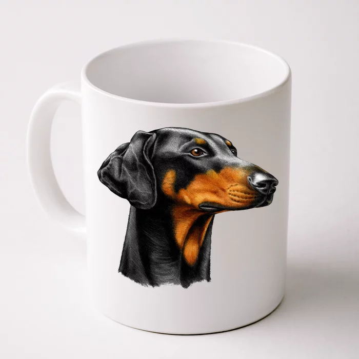 Doberman Dog Front & Back Coffee Mug