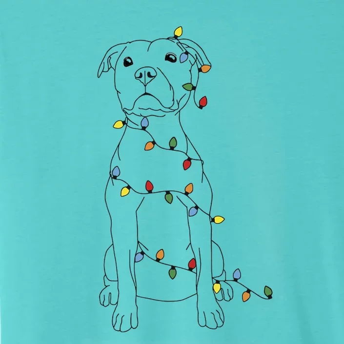 Dog Owner Christmas Lights Pitbull Mom Holiday Cool Gift ChromaSoft Performance T-Shirt