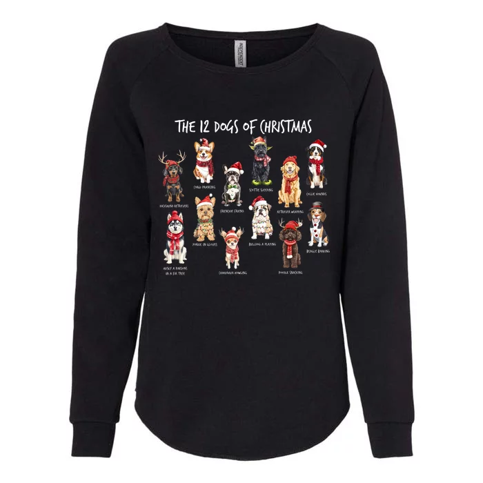 Dogs Of Christmas Xmas Holiday Season Womens California Wash Sweatshirt