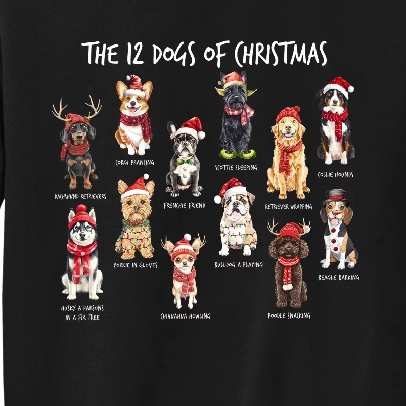 Dogs Of Christmas Xmas Holiday Season Tall Sweatshirt