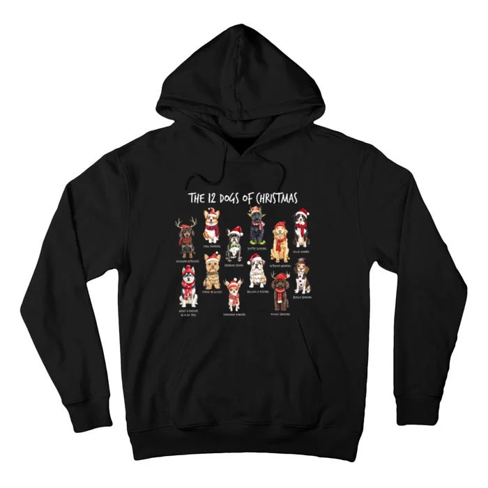 Dogs Of Christmas Xmas Holiday Season Tall Hoodie