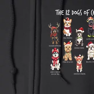 Dogs Of Christmas Xmas Holiday Season Full Zip Hoodie