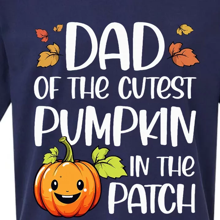 Dad Of Cutest Pumpkin In The Patch Halloween Thanksgiving Sueded Cloud Jersey T-Shirt