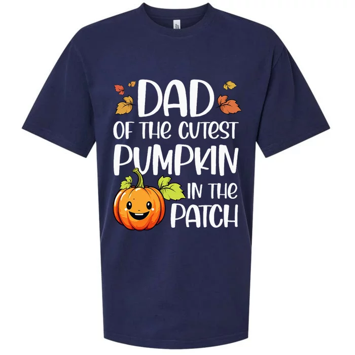 Dad Of Cutest Pumpkin In The Patch Halloween Thanksgiving Sueded Cloud Jersey T-Shirt