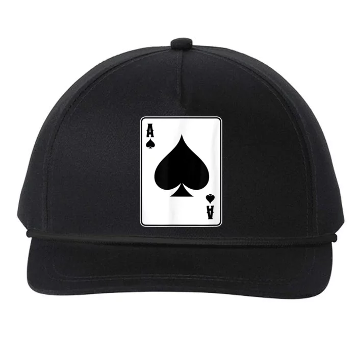 Deck Of Cards For Men Ace Spades Snapback Five-Panel Rope Hat