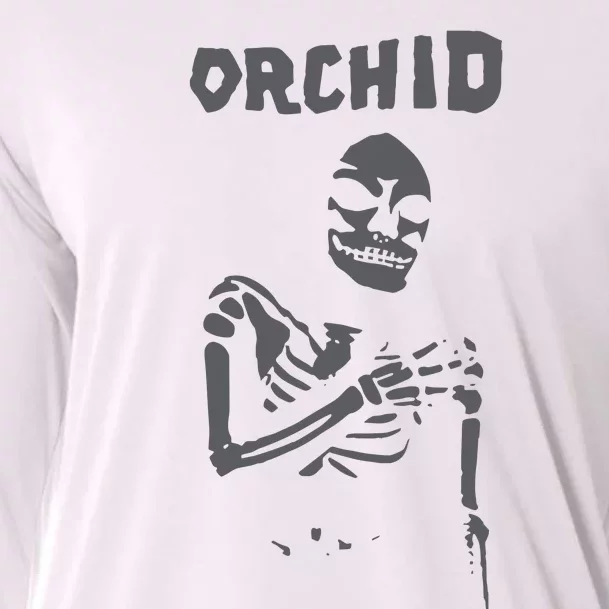 Deathwishinc Orchid Chaos Skeleton Silver Cooling Performance Long Sleeve Crew