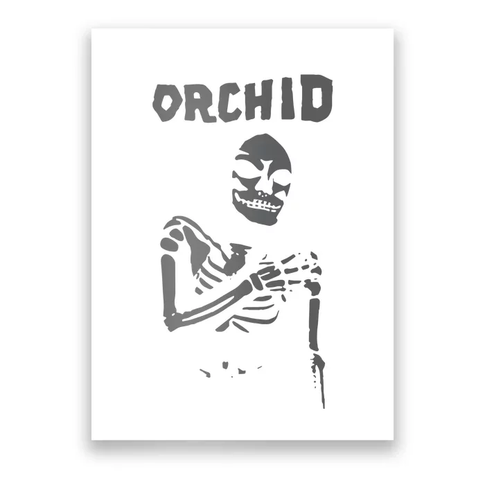 Deathwishinc Orchid Chaos Skeleton Silver Poster