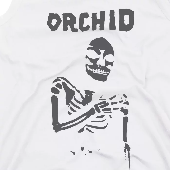 Deathwishinc Orchid Chaos Skeleton Silver Tank Top